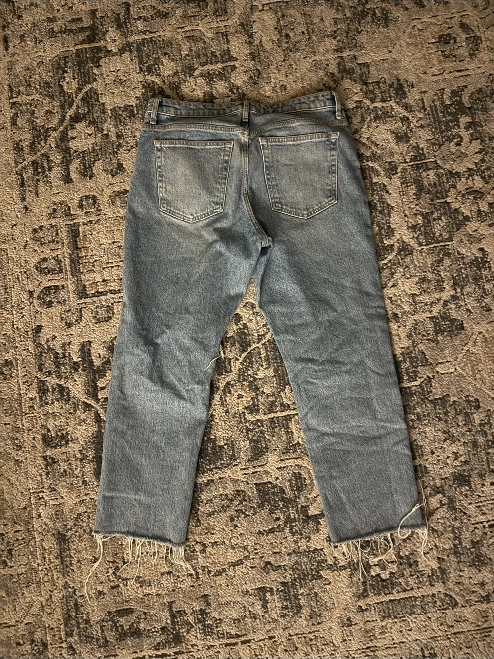 Topshop Light Blue Cropped Distressed Jeans